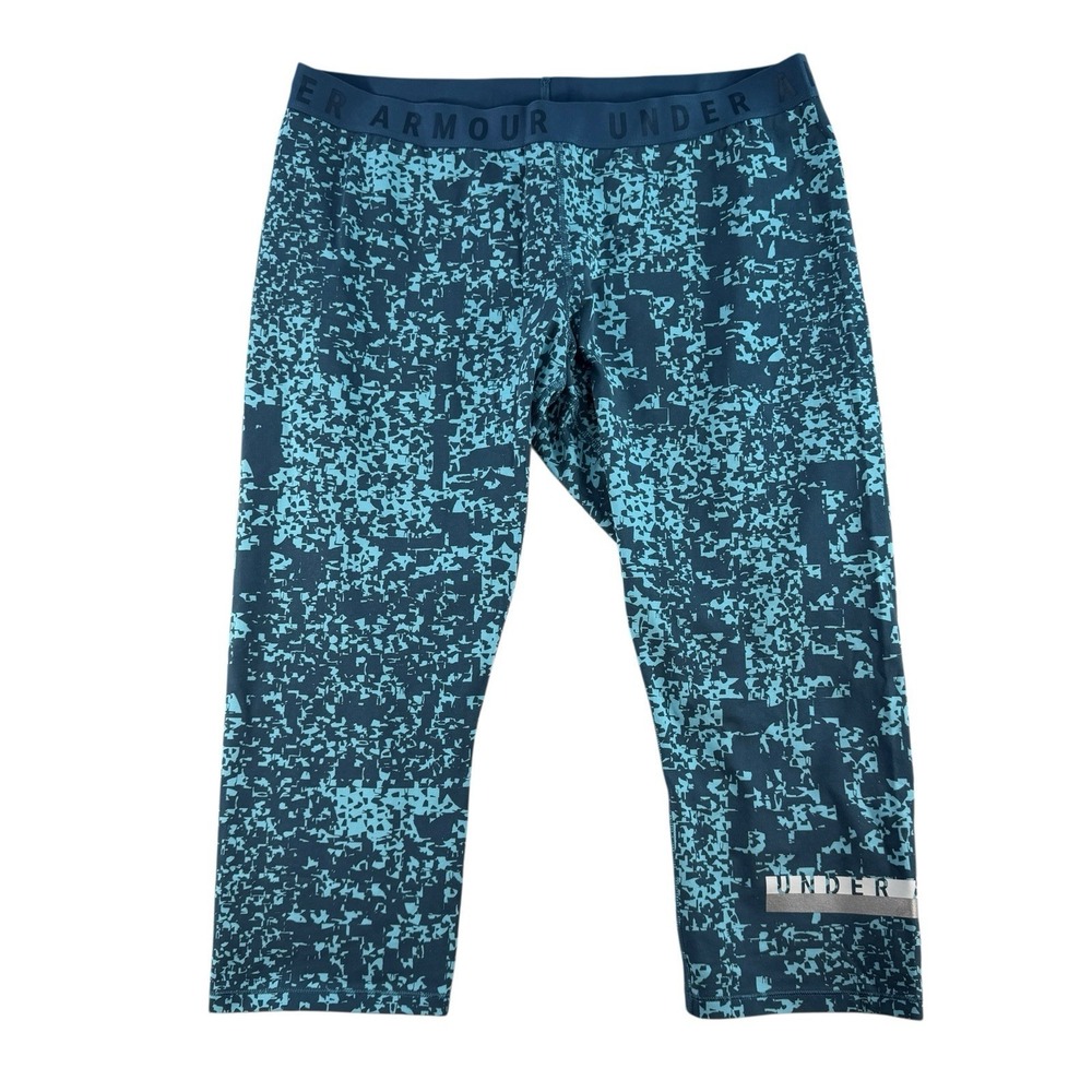 Under Armour XXL Jegging Capris Pants Blue Abstract Printed Athletic Women's